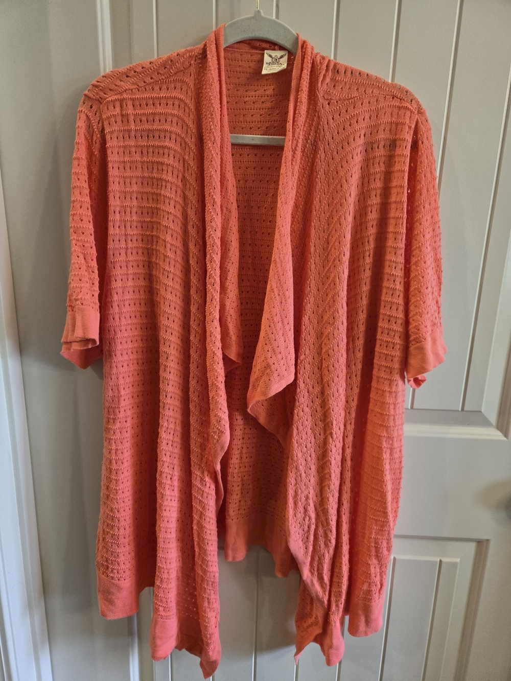 Lightweight Open-Front Women's Cardigan Sweater - Coral Size 3x